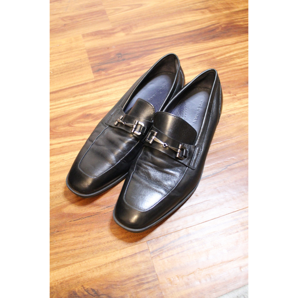 Cole Haan Black Leather Slip On Shoes Size 9